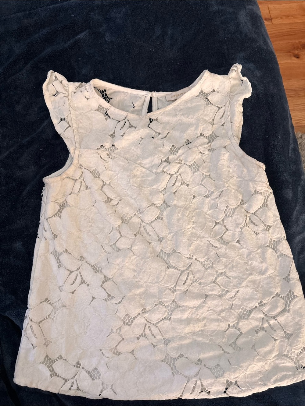 Lace Cap Sleeve Women's Top in White